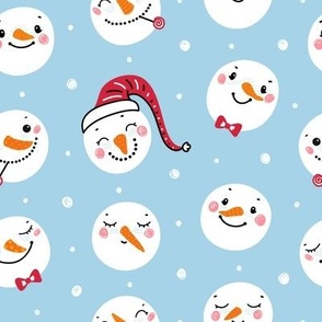 Cute snowman faces