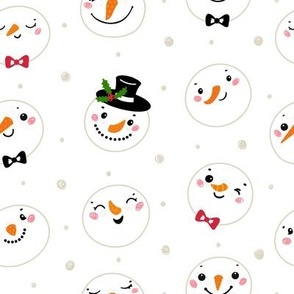 Cute snowman faces