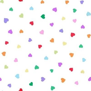 Rainbow hearts on white