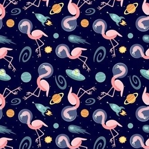 Flamingos In Space Small