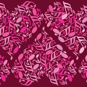 Extra Large Music Note Hearts Pink