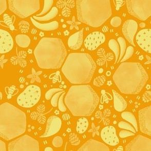 Honeybees Bees Petal Solids Yellow & Bright Gold
