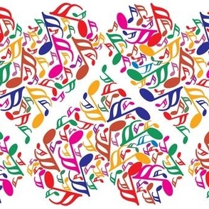 Large Music Notes Heart Multicolor