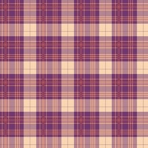 Orange Purple and Beige Plaid Small Scale