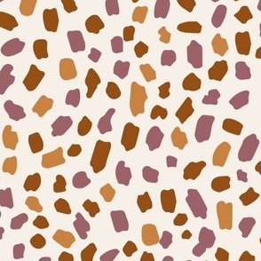 Medium Terrazzo Confetti Mosaic Dots Beige Mustard Mauve