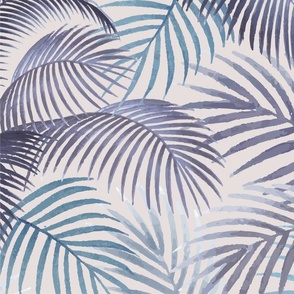 Palm Tree Jungle in Blue Hues