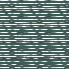 Small Hand-drawn Irregular Stripes Boho Pine Green