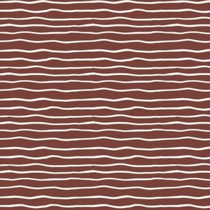 Small Hand-drawn Irregular Stripes Boho Maroon