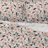 Madelyn - Botanical Floral Winter Prairie Blue Blush Large Scale