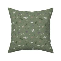 Dino Camo on medium green - 6in pattern