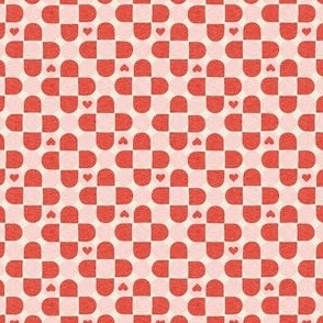 mini micro // valentines checkerboard Red and Pink 90s Retro Tile