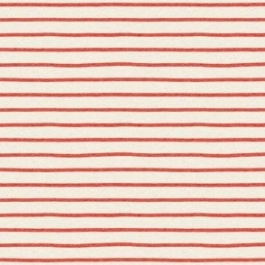 mini micro // Red Stripes on Cream Valentines Day