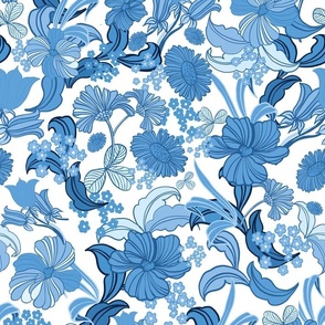 Chinoiserie Flowers-Blue