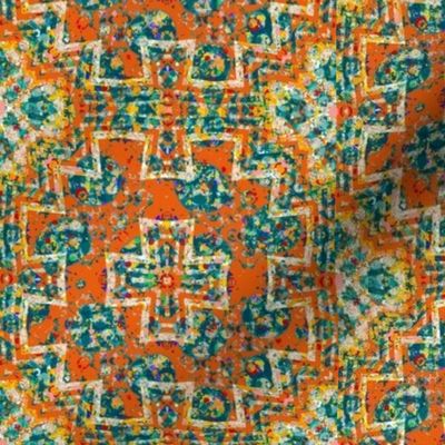 The Summer of Orange: Plus in the Middle Zig Zag - Half Drop Repeat