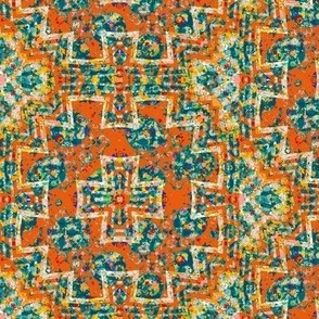 The Summer of Orange: Plus in the Middle Zig Zag - Half Drop Repeat