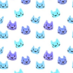 Kitten Faces  Blue and Purple
