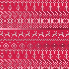 Red Fair Isle Sweater Knit