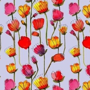 Ink Watercolor Flowers
