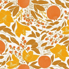 Winter florals Petal Solids yellow orange