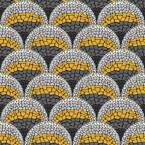 Scallop Mosaic gray and yellow 