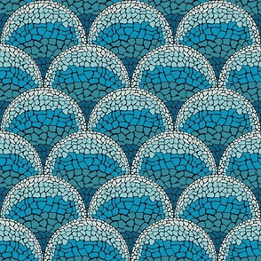 Scallop Mosaic blue black bc petal solids