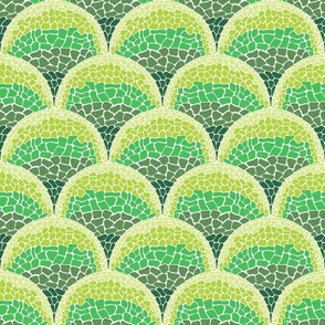 Scallop Mosaic green white bc petal solids