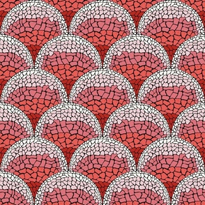 Scallop Mosaic red petal solids