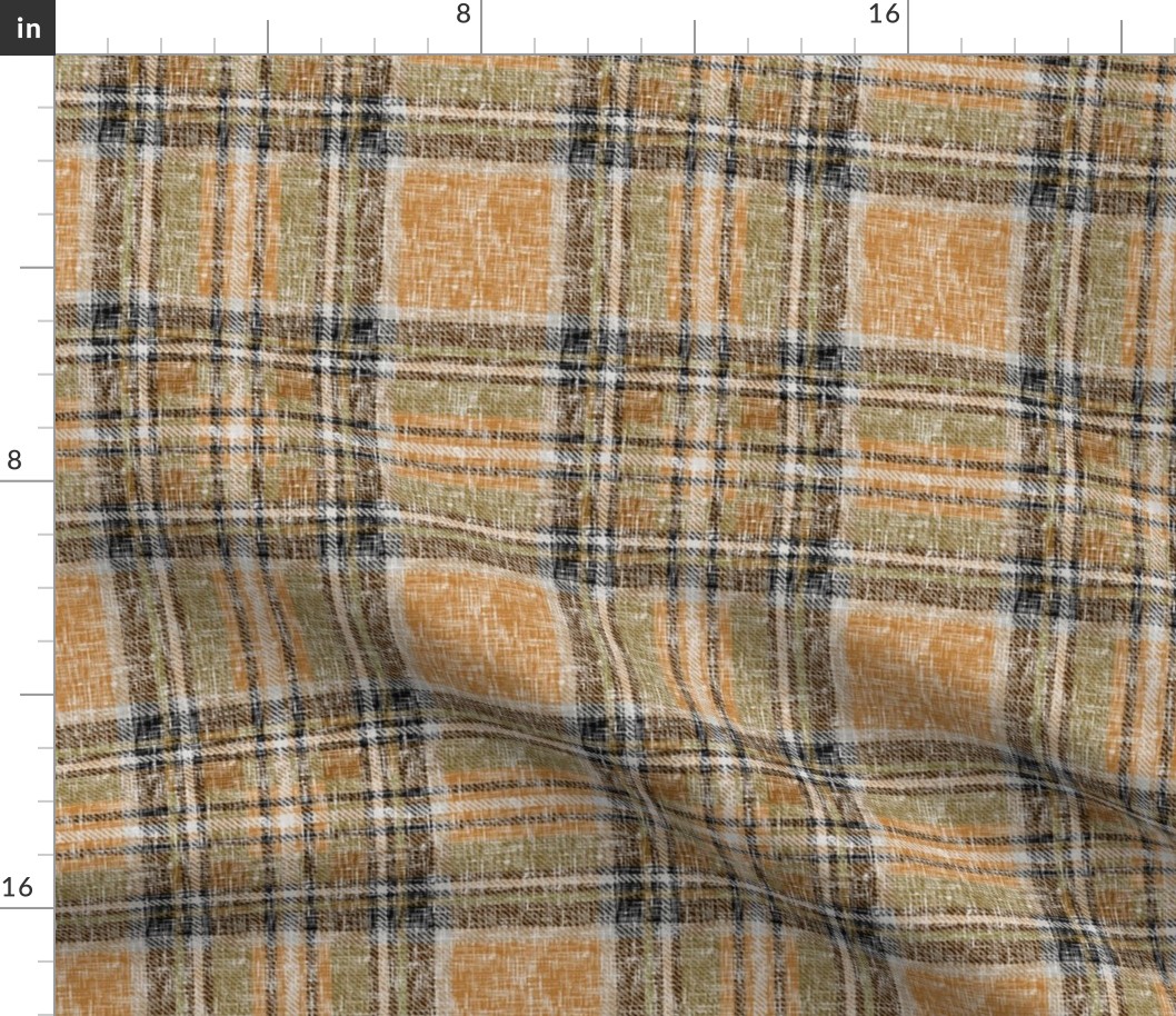 Heathery Stewart Plaid in Dun, Orange + Browns by Su_G_©SuSchaefer2021