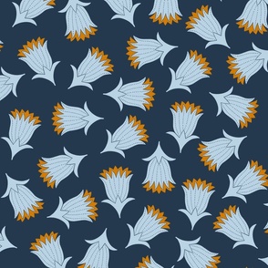 flowers on a navy blue background 24  