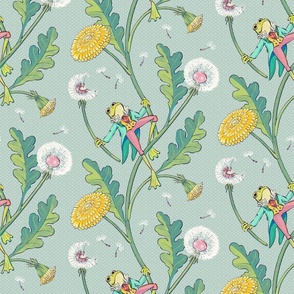 Frogs & Dandelions - Mint Julep Colorway