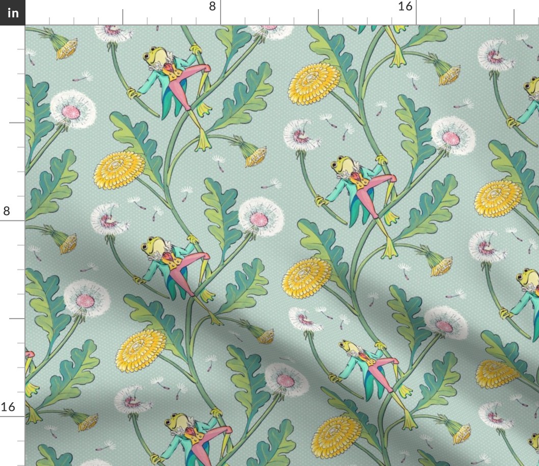 Frogs & Dandelions - Mint Julep Colorway
