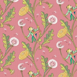 Frogs & Dandelions - Popping Pink Colorway