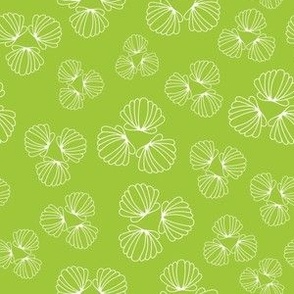 Tossed Flora Seashells on Lime