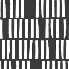 Bodhi Stacked Hand Painted Stripes Jumbo | White on Black