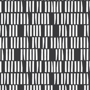 Bodhi Stacked Hand Painted Stripes Md | White on Black