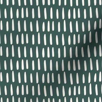 Medium Dashed Lines Boho Forest Green