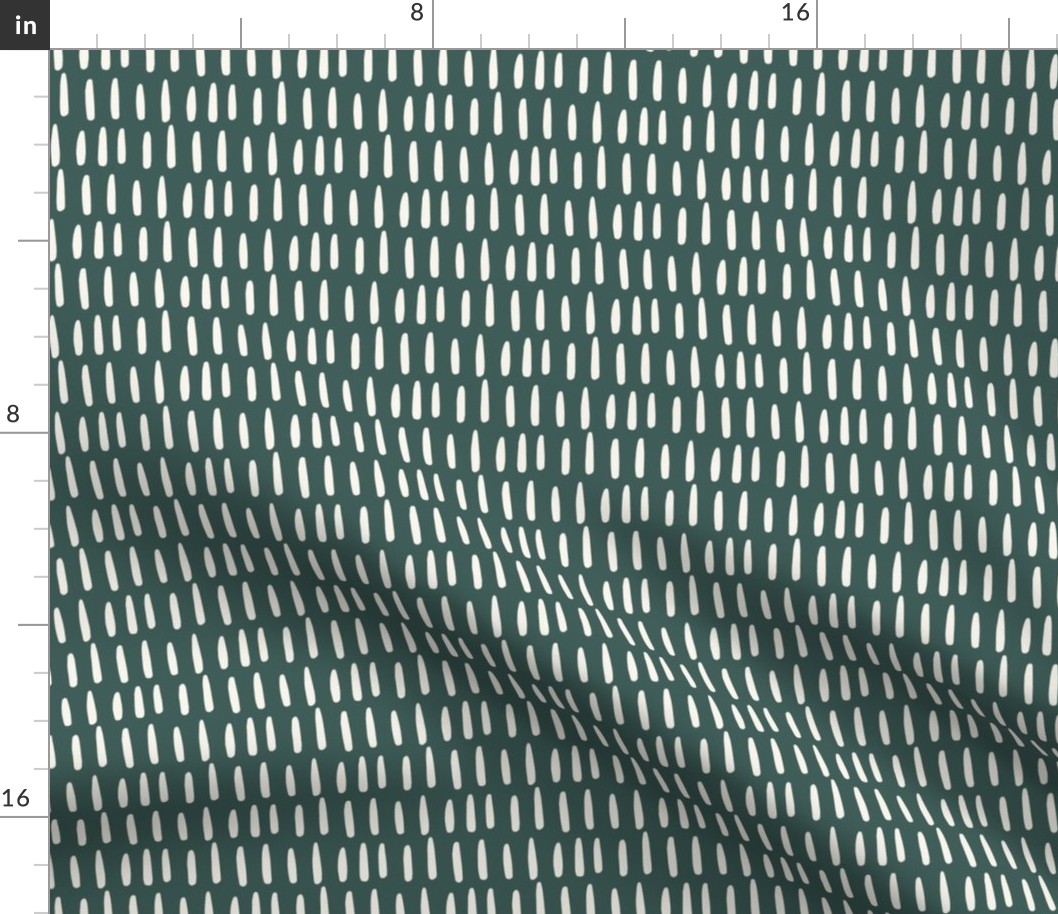 Medium Dashed Lines Boho Forest Green