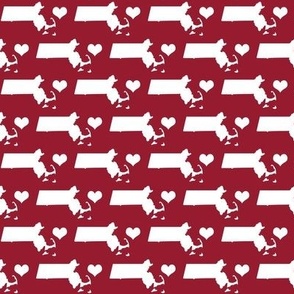 Massachusetts Hearts Maroon And White