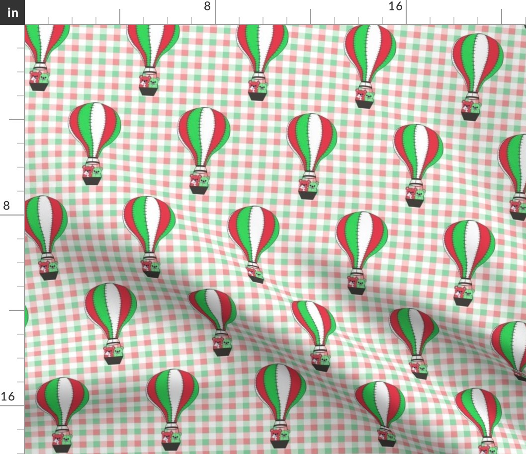 Italian ballooning bears on gingham 