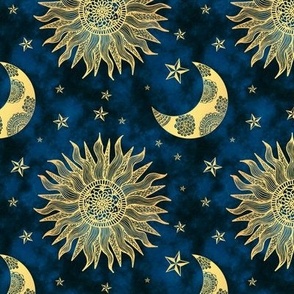 sun moon stars mandala pattern