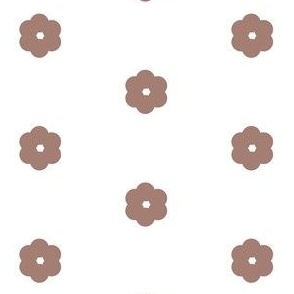 brown flower pattern on white background