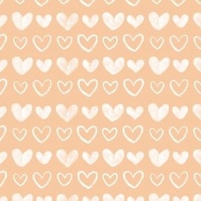 Cute Hearts On Peach 4x4