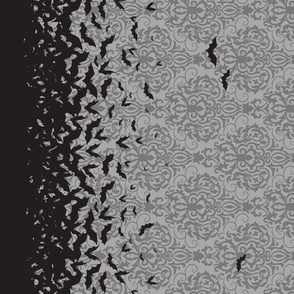 Bats Repeat on Gray Damask vertical