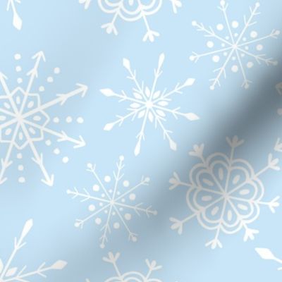 Icy Elegance: Snowflake Symphony in Blue and White