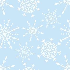 Icy Elegance: Snowflake Symphony in Blue and White