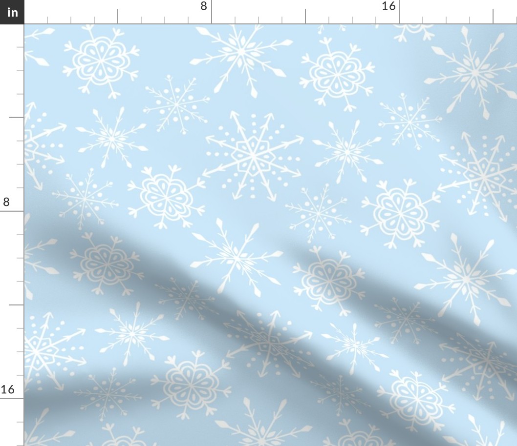 Icy Elegance: Snowflake Symphony in Blue and White