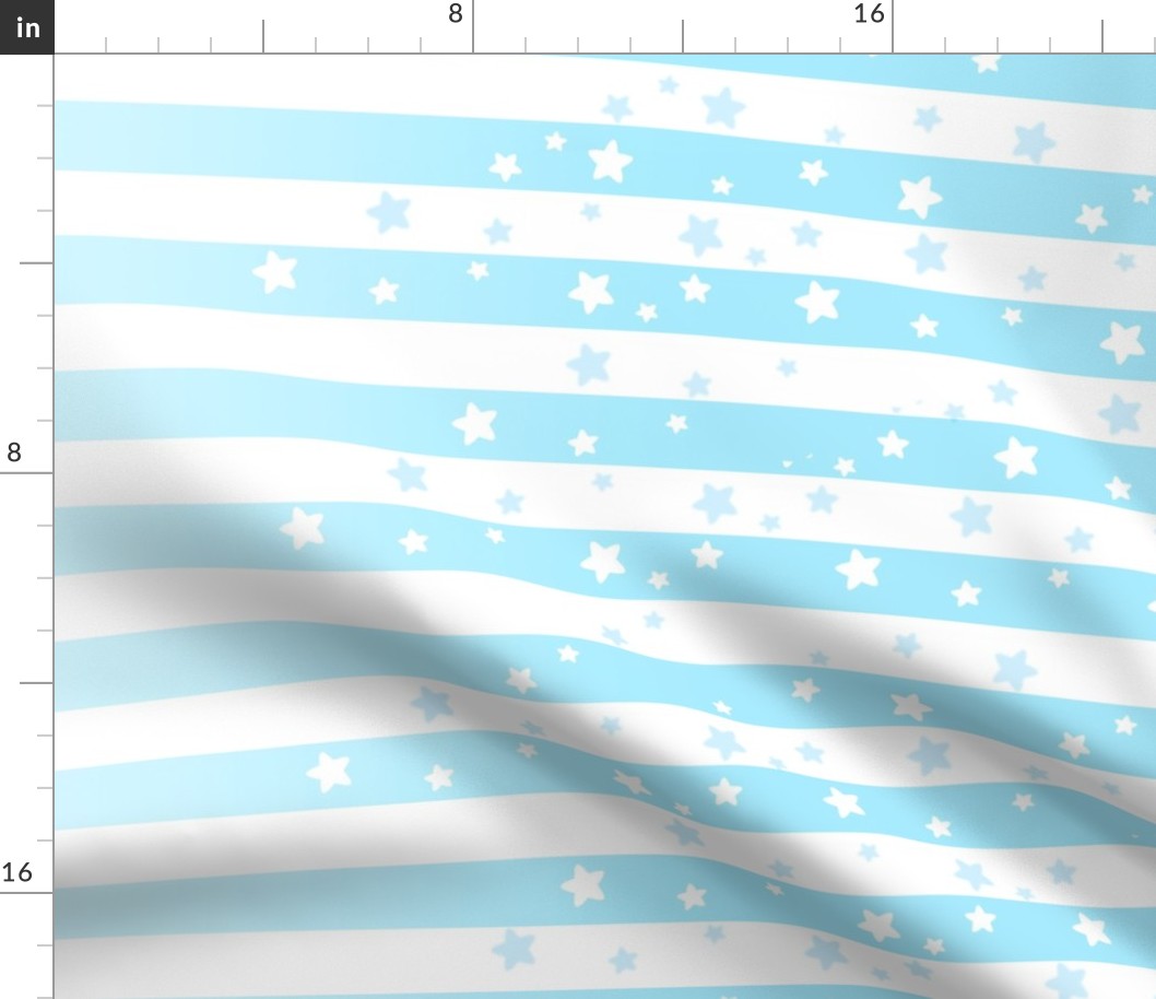 Pastel Blue Stars and Stripes