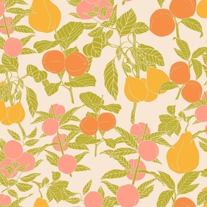Citrus Illustrations on Beige