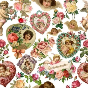 Victorian Valentines - White - LARGE