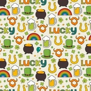 (XS Scale) St Patricks Day Scattered Pattern on Beige